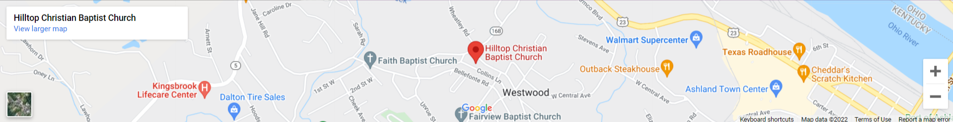 Hilltop Christian Baptist Church Map 1